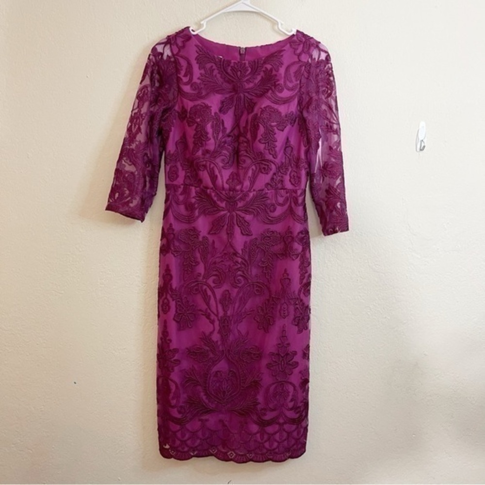 NWT JJs House Lace MIDI Formal Mother of The Bride Dress Size 4 Purple